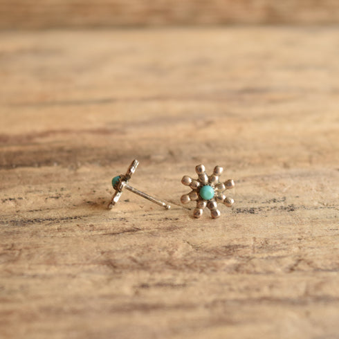 Zuni Turquoise Flower Studs
