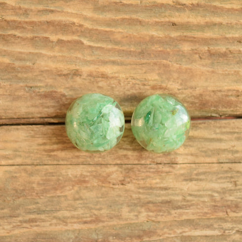 Round Green Vintage Earrings