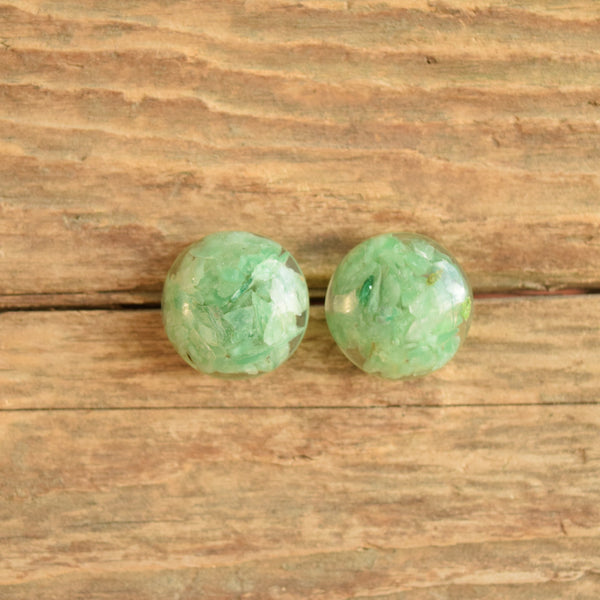 Round Green Vintage Earrings