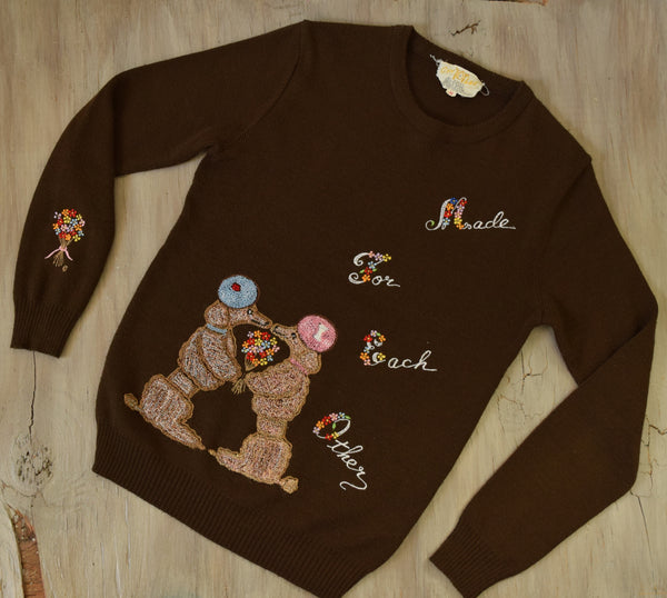 Made for Each Other Poodle Vintage Sweater