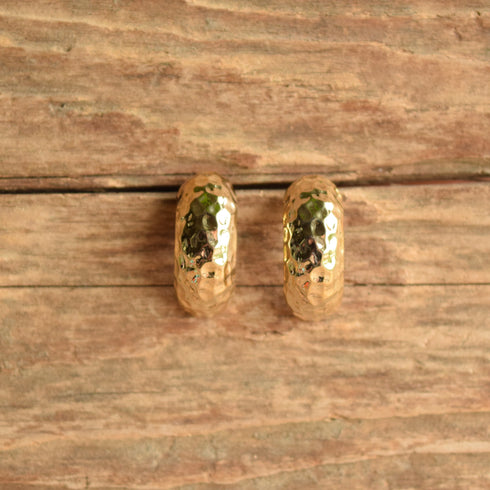 Gold Toned Hammered Earrings