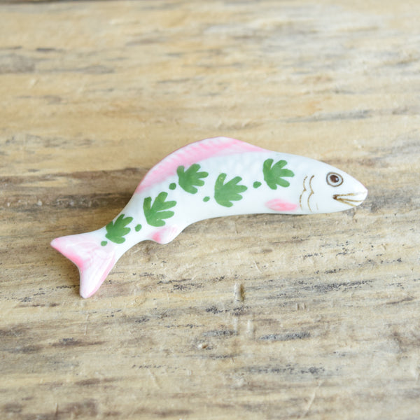Hand Painted Ceramic Fish Brooch Pin