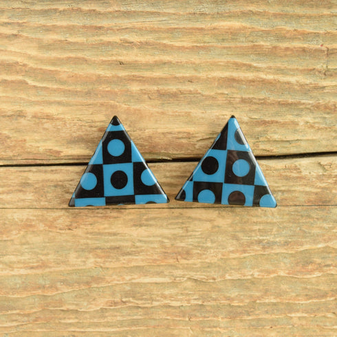 1980's Plastic triangle geometric earrings