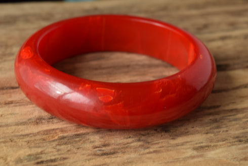 Marbled Red Bakelite Bangle