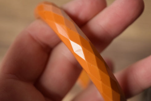 Faceted Butterscotch Bakelite Bangle Bracelet
