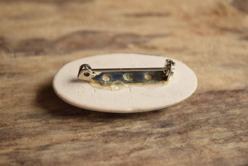 Dutch Windmill Brooch by Delft Pottery