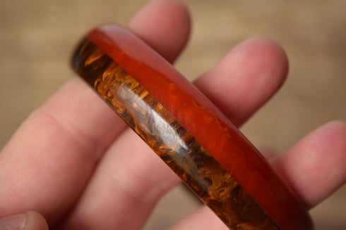 Bakelite - Red and Brown Laminate bakelite bracelet