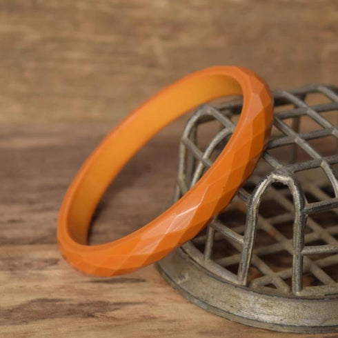 Faceted Butterscotch Bakelite Bangle