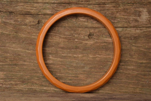 Faceted Butterscotch Bakelite Bangle Bracelet