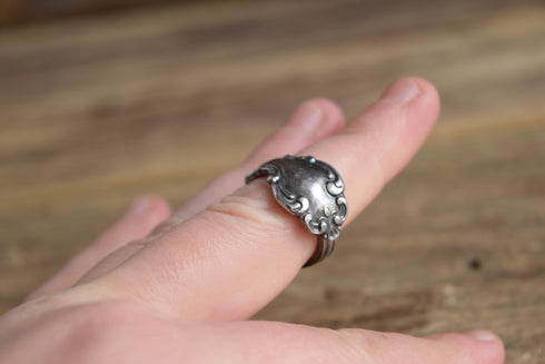 Silver Spoon Ring - size 6