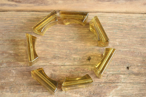 Vintage Lucite bracelet beads - large chunky beads - see through beads - clear yellow beads - translucent beads - large bracelet beads