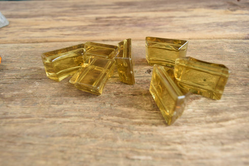 Vintage Lucite bracelet beads - large chunky beads - see through beads - clear yellow beads - translucent beads - large bracelet beads