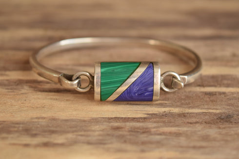 Charoite and Malachite Bracelet