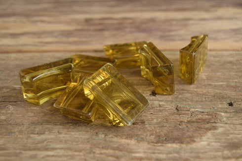 Vintage Lucite bracelet beads - large chunky beads - see through beads - clear yellow beads - translucent beads - large bracelet beads