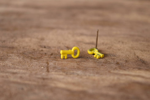 Yellow Key Earrings