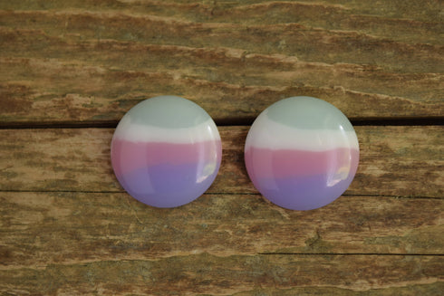 Round Purple Beach Earrings