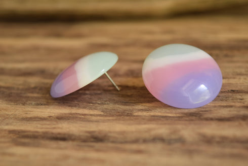 Round Purple Beach Earrings