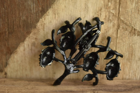 Black Strawberry Tree Brooch - Strawberry brooch