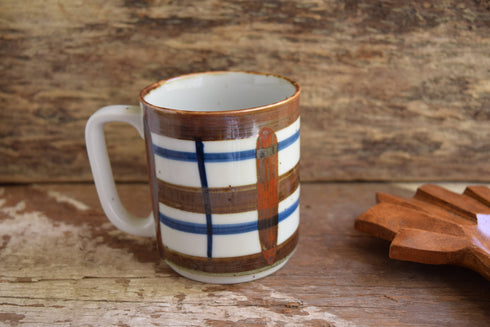 Hand Painted Stoneware Vintage Mug