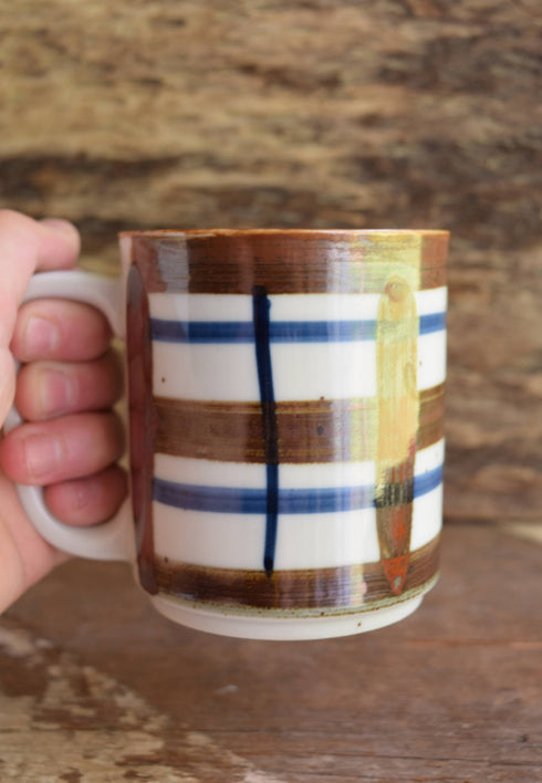 Hand Painted Stoneware Vintage Mug