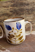Hand Painted Blue Flower Mugs