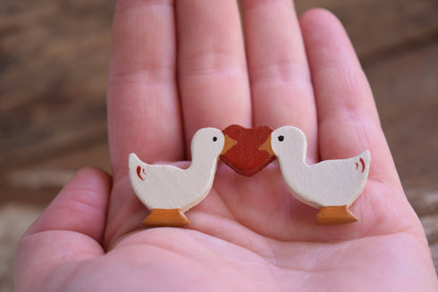 Geese in Love Brooch