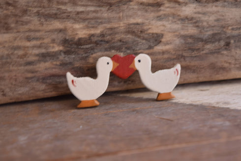 Geese in Love Brooch