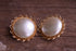 Round Pearly Golden Clip On Earrings