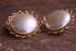 Round Pearly Golden Clip On Earrings