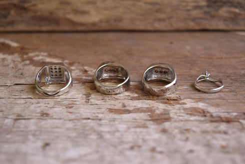 Mid-century Silver Toned Rings