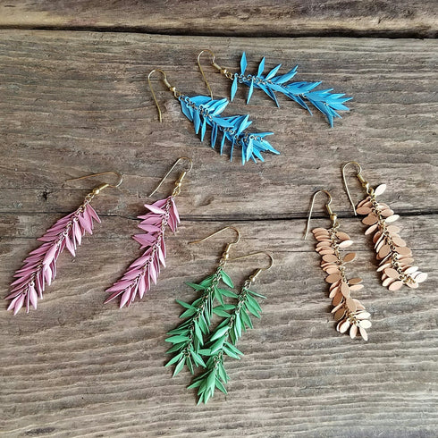 Pink or Green dangle earrings