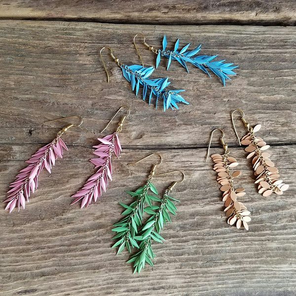 Pink or Green dangle earrings
