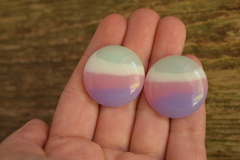 Round Purple Beach Earrings