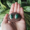 Oval Malachite Stud Earrings