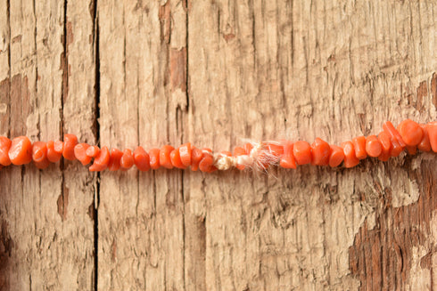 Orange Red Coral Branch Necklace - Natural Coral 28 inch necklace, Resort Jewelry, Tropical Jewelry, Mermaid