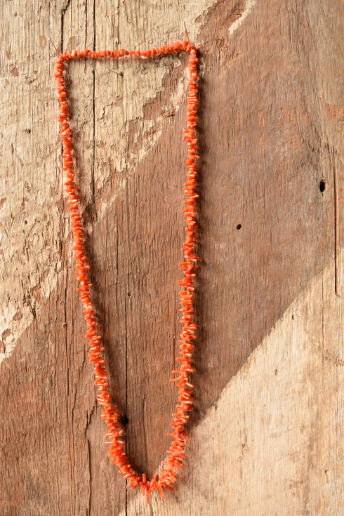 Orange Red Coral Branch Necklace - Natural Coral 28 inch necklace, Resort Jewelry, Tropical Jewelry, Mermaid