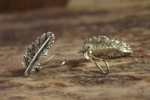 Feather Earrings - Vintage clip earrings