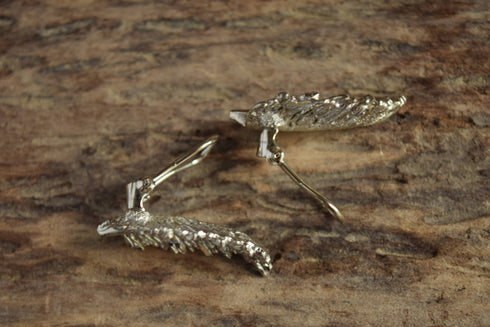 Feather Earrings - Vintage clip earrings