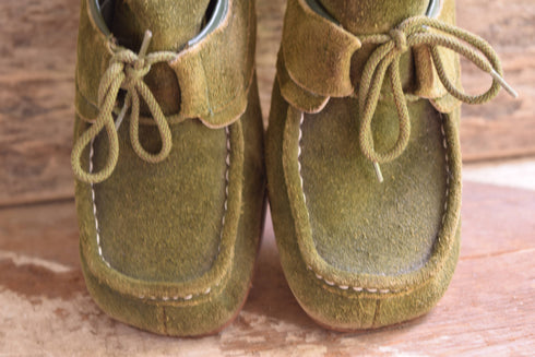 Green Suede Heels - Size 7