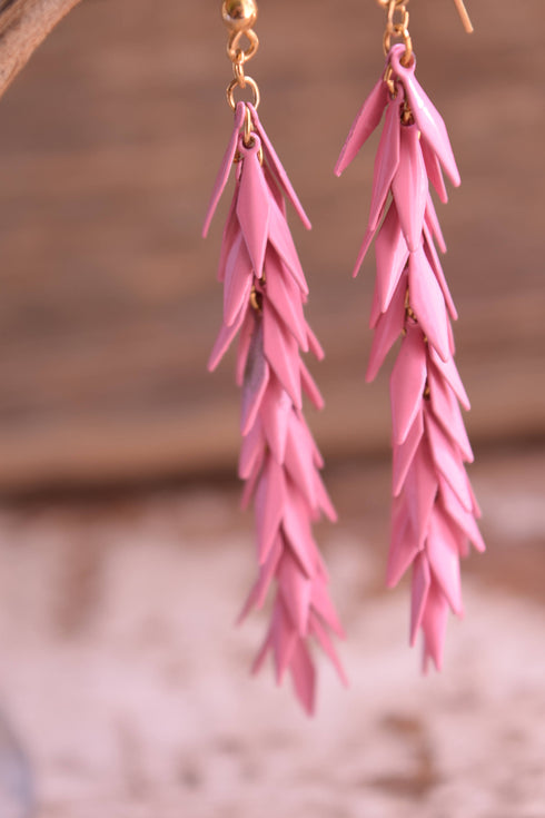 Pink or Green dangle earrings