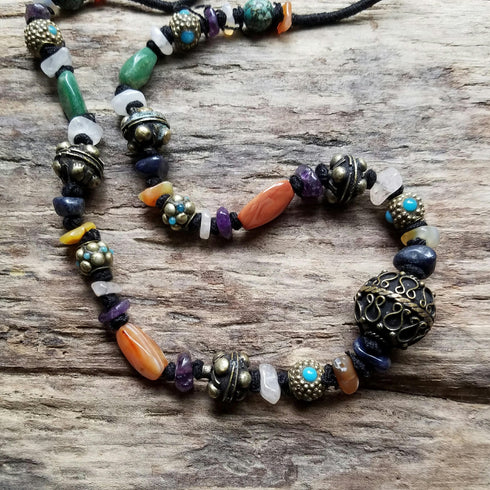 Hand Knotted Gemstone Necklace