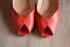 Red Peep Toe Heels Size 7 1/2 - Vintage Bruno Magli