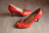 Red Peep Toe Heels Size 7 1/2 - Vintage Bruno Magli