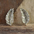 Feather Shaped Silver Clip on Earrings