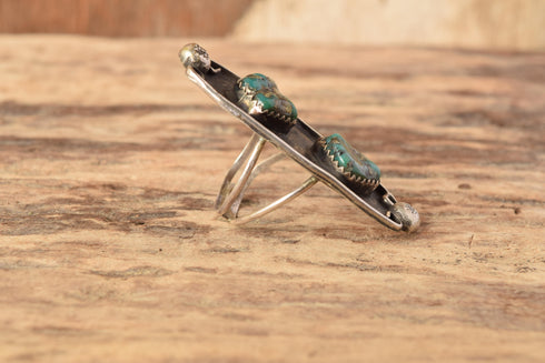Dual Stone Turquoise Ring - Size 6.5