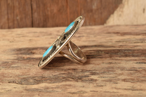 Large Turquoise Snake Ring size 11 1/4