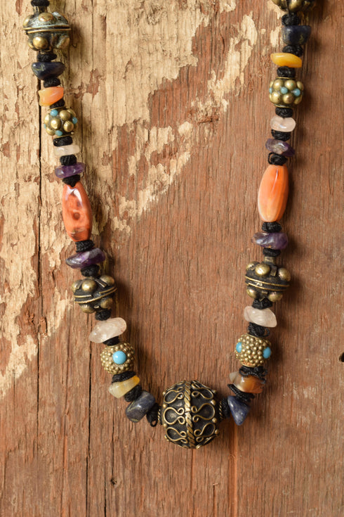 Hand Knotted Gemstone Necklace