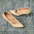 50s 60s Beige Heels - Size 7 Nude Mary Jane Heels