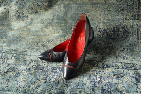 Navy Blue Bruno Magli Heels Size 7.5 - 1980's Vintage