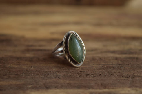 Size 7 Marquise Green Stone Ring
